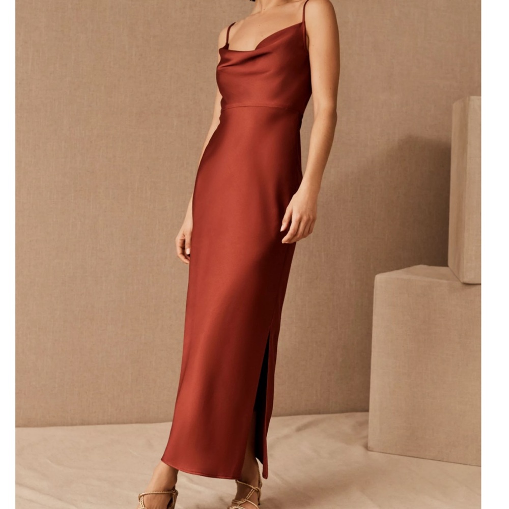 Sachin + Babi Brown Orange Maxi Dress with Slit
